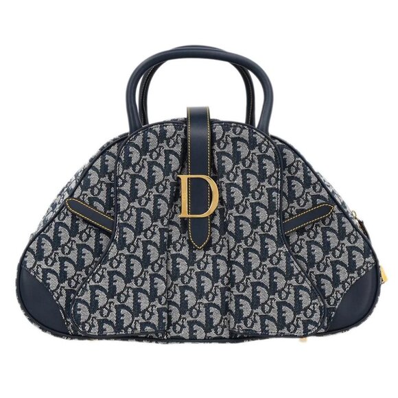 Christian Dior Navy Double Saddle Trotter Handbag - Picture 1 of 10